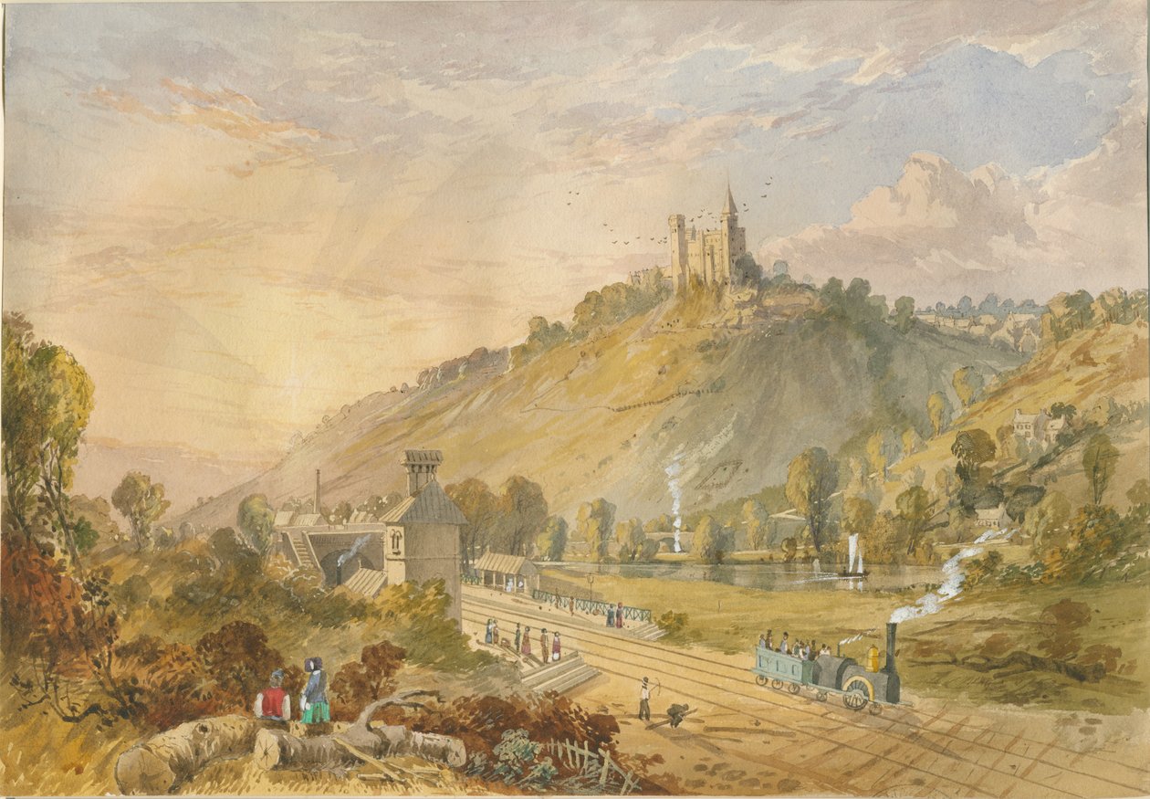 Alton – A pályaudvarról: akvarellfestés és [c 1830-1840] alkotó: Lewis John Wood
