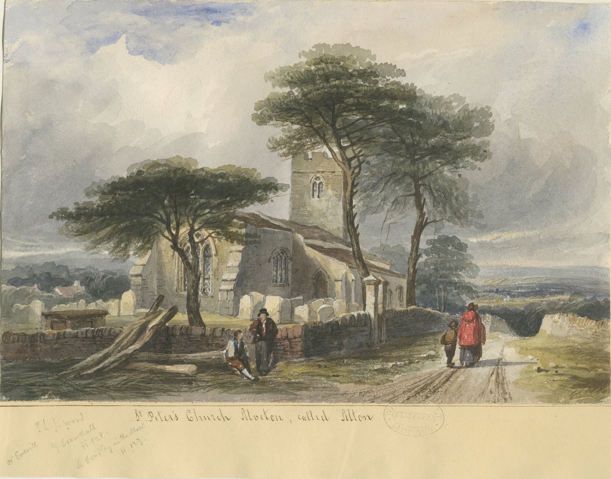 Alton Church: akvarell festészet, és [c 1830-1840] (festmény) alkotó: Lewis John Wood