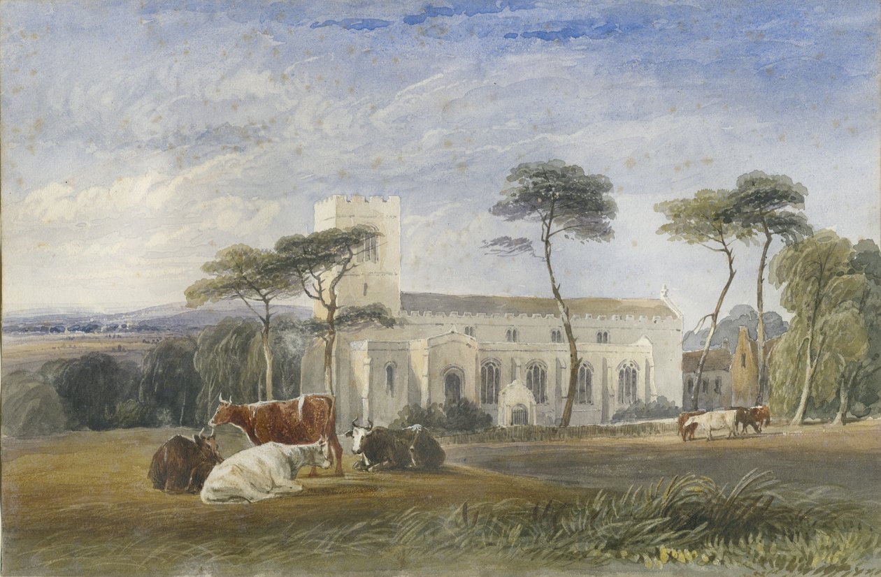 Biddulph templom: akvarell festészet, és [c 1830-1840] alkotó: Lewis John Wood