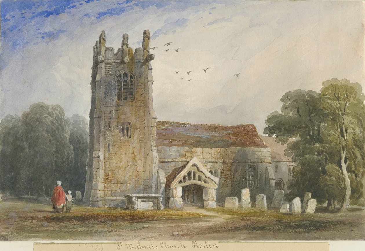 Horton templom: vízfestmény, nd [c1840] alkotó: Lewis John Wood