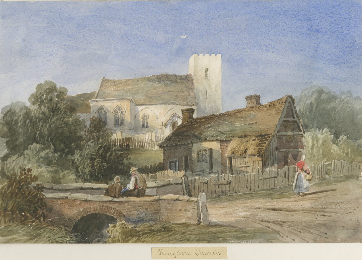 Kingstone Church: akvarell festészet, és [c 1830-1840] alkotó: Lewis John Wood