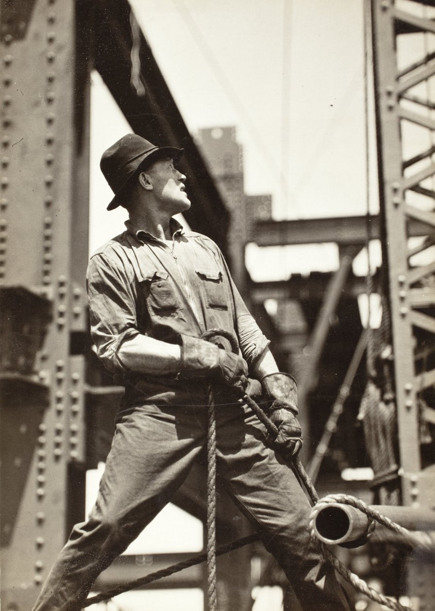 Darukezelő az Empire State Building tetején alkotó: Lewis Wickes Hine