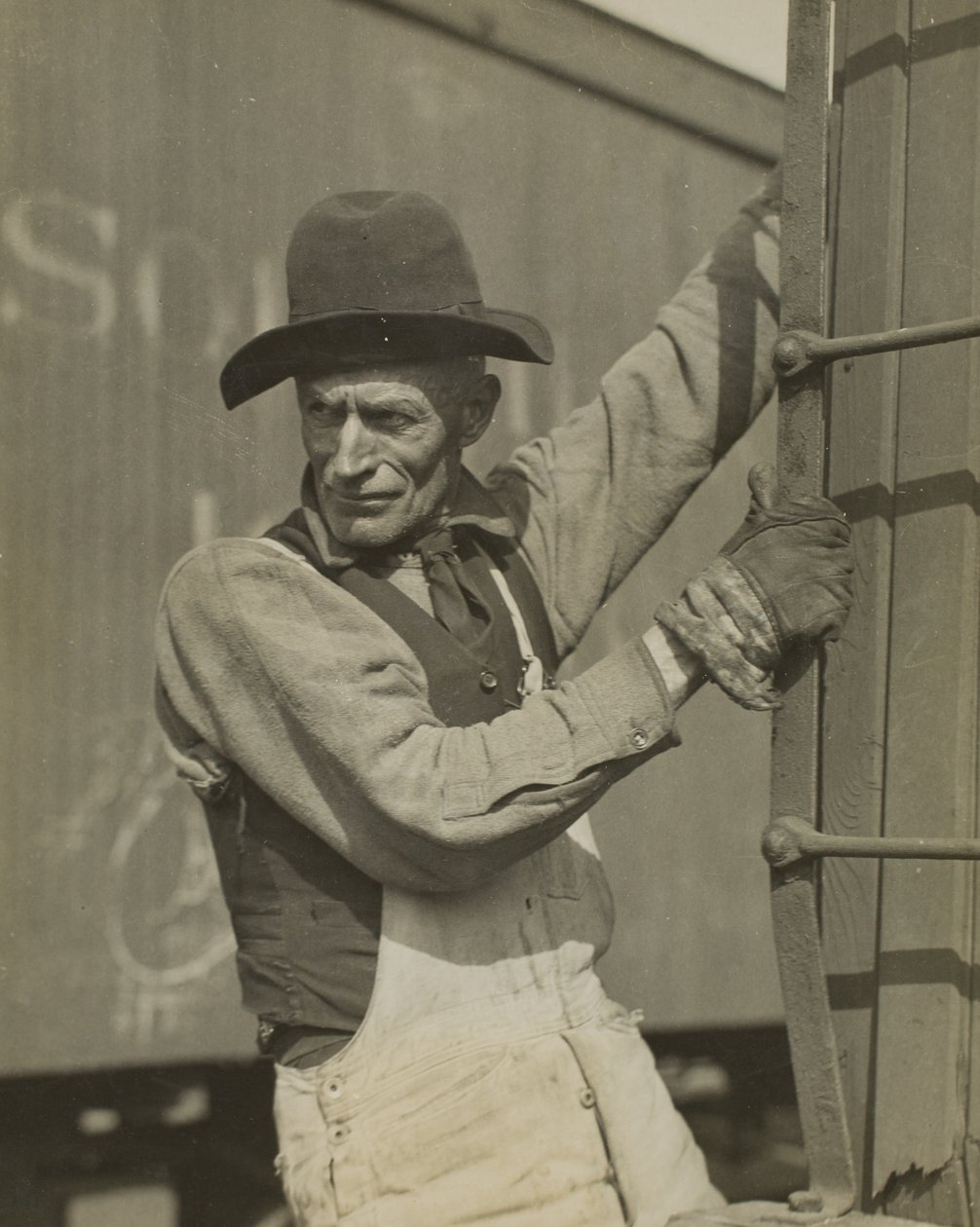 Régimódi fékező a tehervonaton alkotó: Lewis Wickes Hine