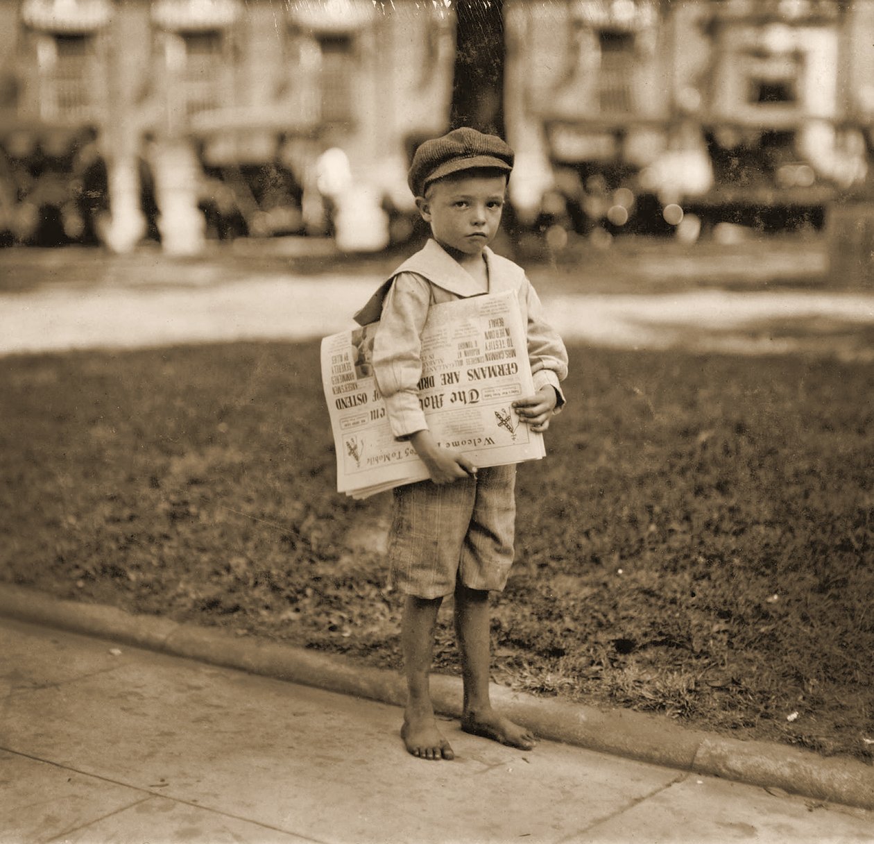 Egy újságárus portréja, 1910 körül alkotó: Lewis Wickes Hine