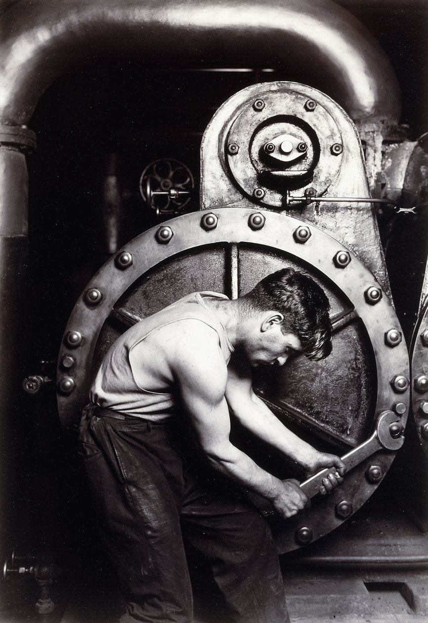 Erőműszerelő, 1924 körül; alkotó: Lewis Wickes Hine