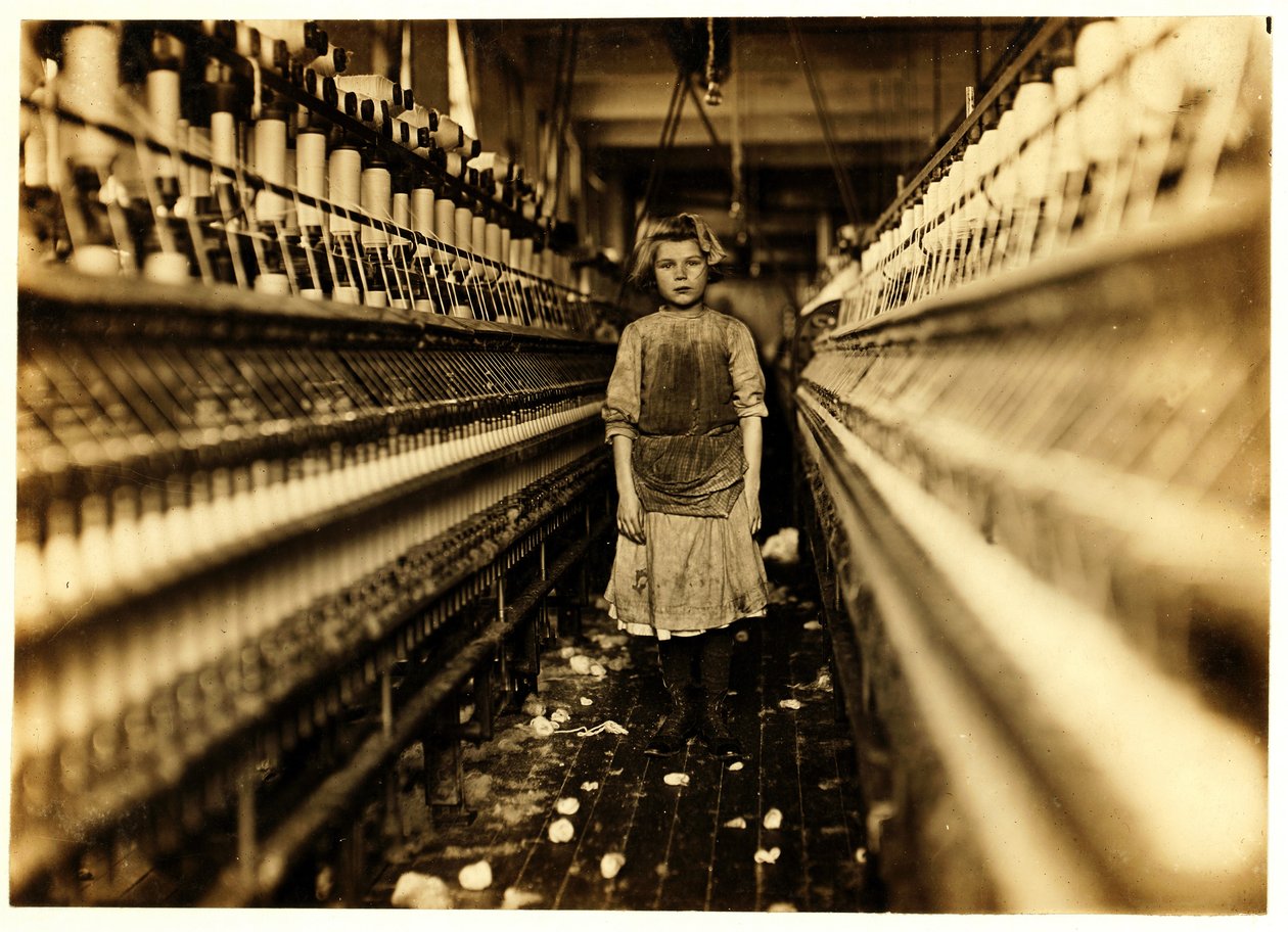 Spinner, Globe Cotton Mill, Augusta, Georgia, 1909 alkotó: Lewis Wickes Hine