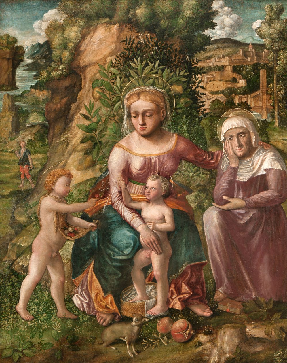 Madonna és gyermeke Szent Annával (olaj, vászon) alkotó: Liberale da Verona