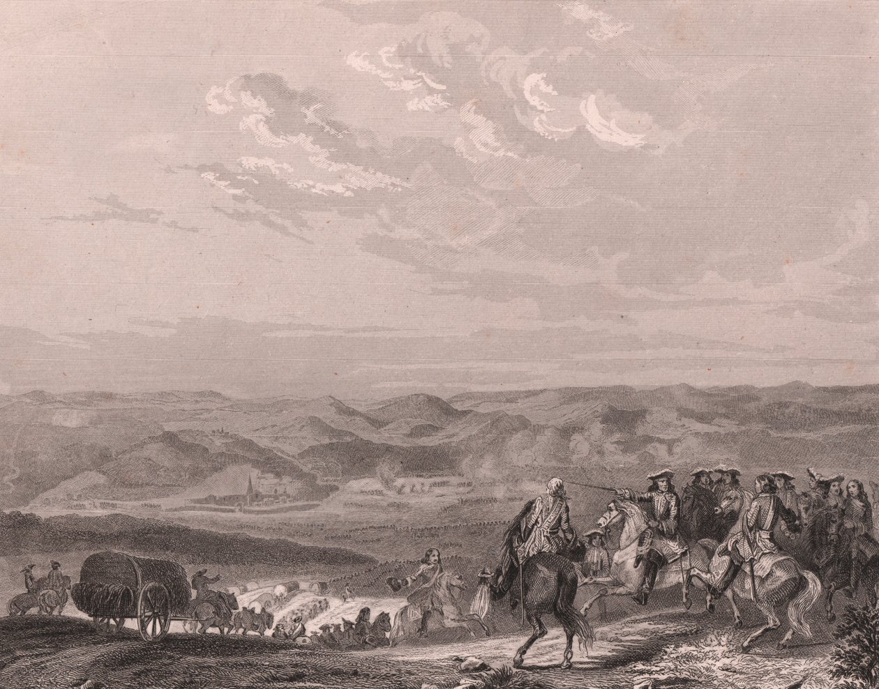 Freiburgi csata, Németország, 1644. augusztus, harmincéves háború, acélmetszet porcelán papírra alkotó: Unbekannt Unbekannt