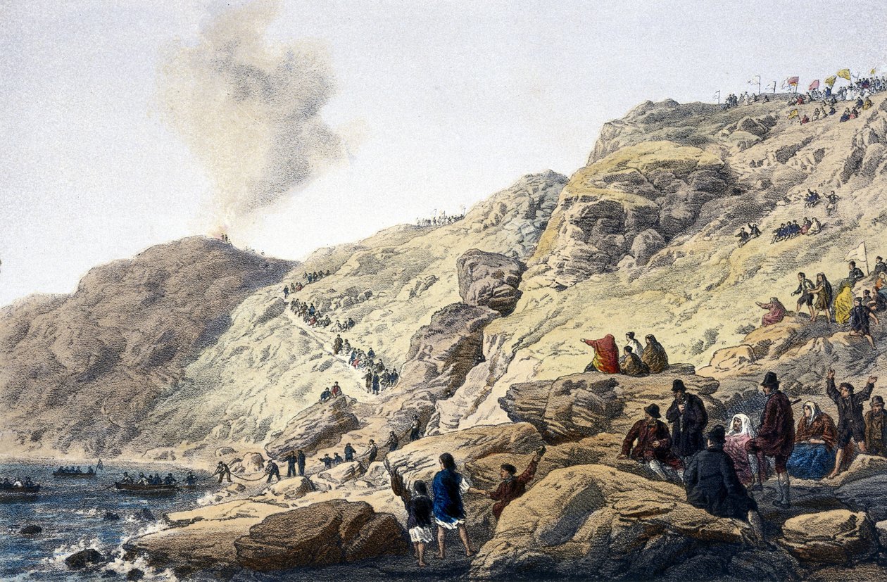 Kábelfektetés Foilhummerum Bay, Valentia közelében, Írország alkotó: Unbekannt Unbekannt
