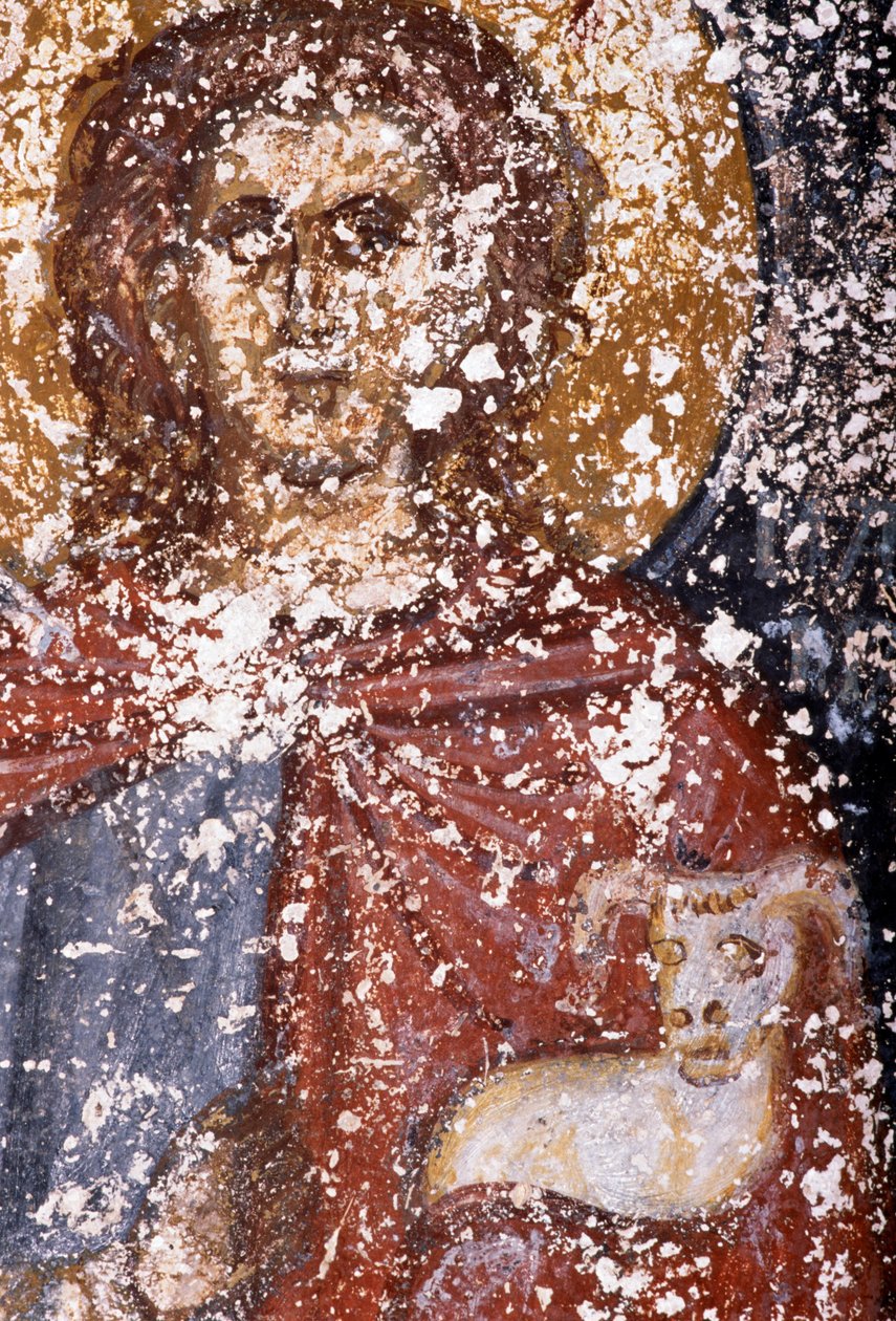 Krisztus, freskó a bizánci Sotiras Christos templomban, Vlithias, Kréta, Görögország (fotó) alkotó: Unbekannt Unbekannt