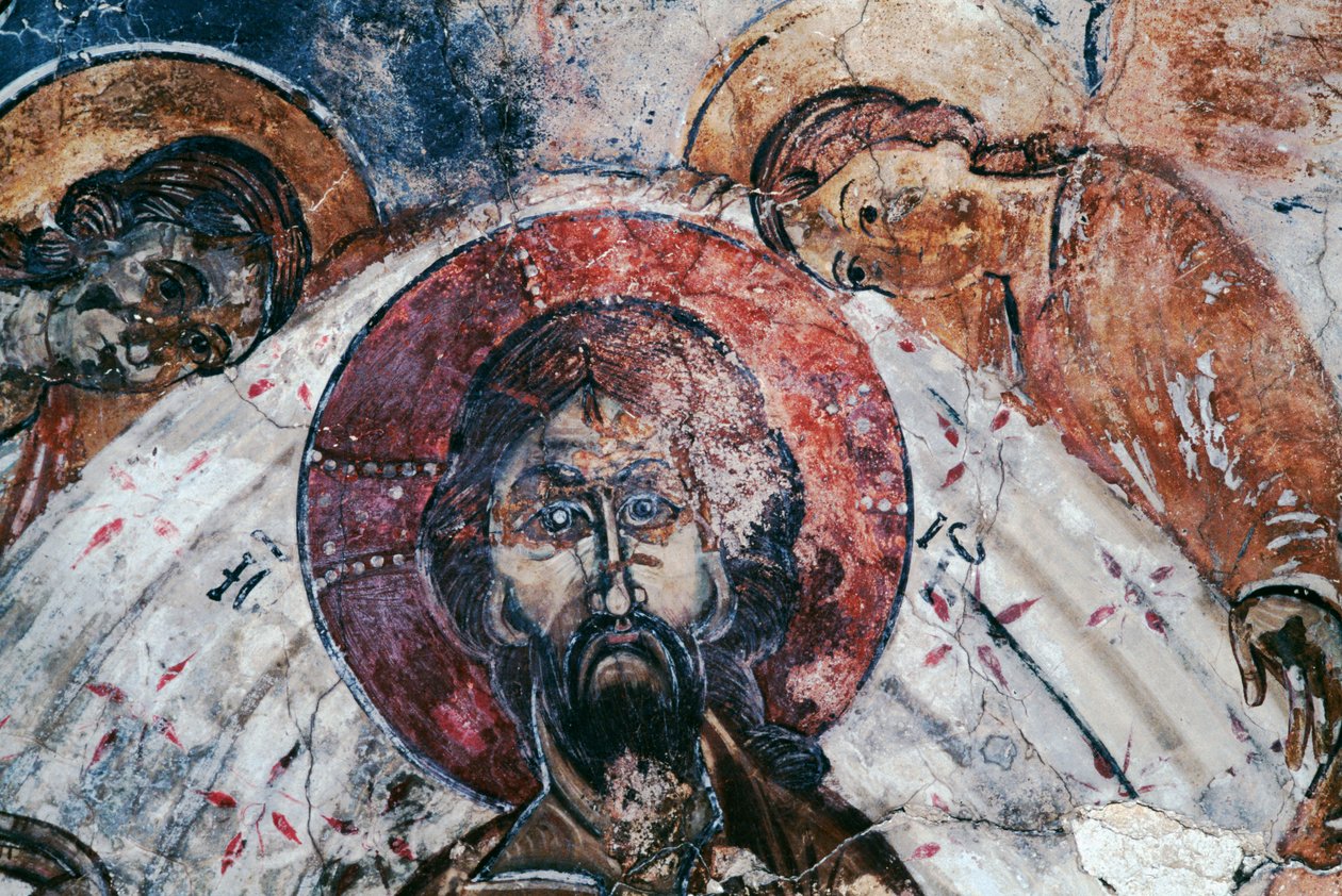 Krisztus, freskó a bizánci Szent György-templomban, Komitades, Kréta, Görögország (fotó) alkotó: Unbekannt Unbekannt