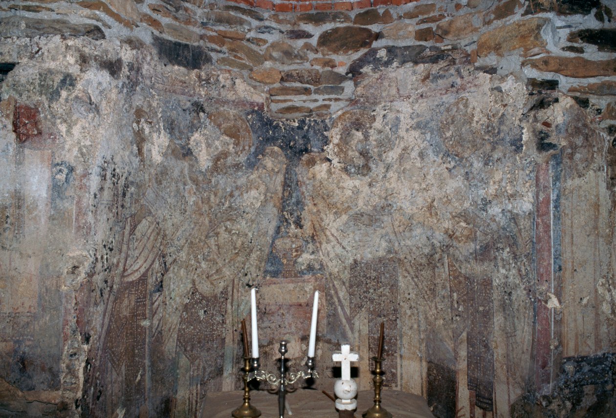 Sérült freskó a görögországi Kantanos-i templomban, Kréta (fotó) alkotó: Unbekannt Unbekannt