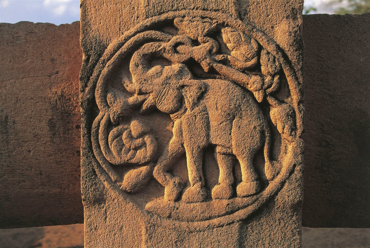 Elefánt, dombormű a 2-es sztúpán, Sanchi (UNESCO Világörökség listája). alkotó: Unbekannt Unbekannt