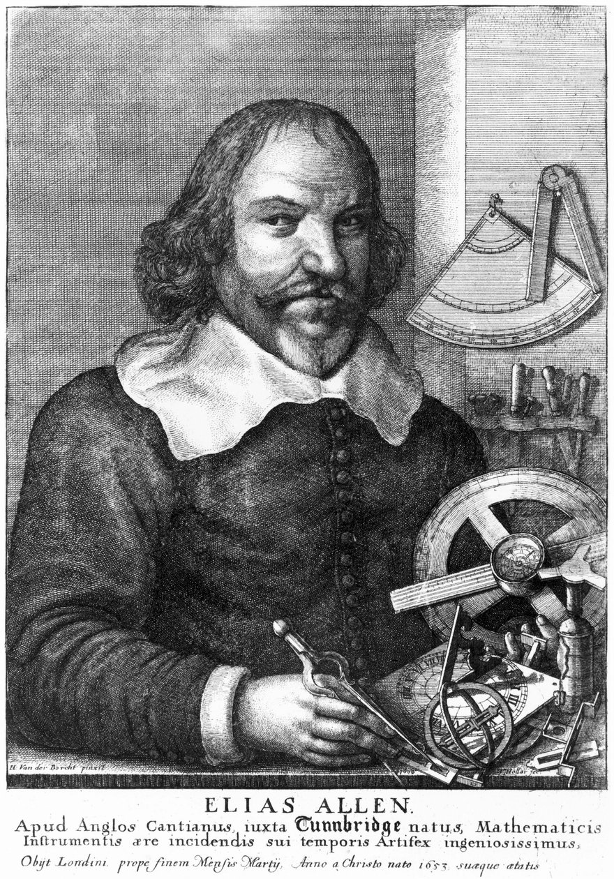 Elias Allen matematikus és hangszerkészítő, 1630 körül alkotó: Unbekannt Unbekannt