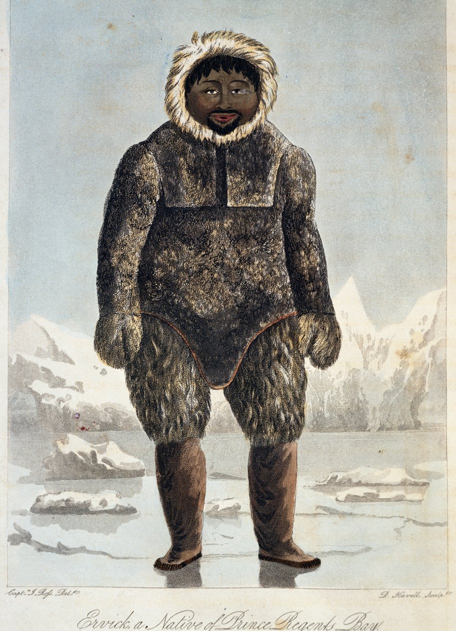 Ervick, szőrmébe öltözött inuit, Prince Regents Bay szülötte alkotó: Unbekannt Unbekannt