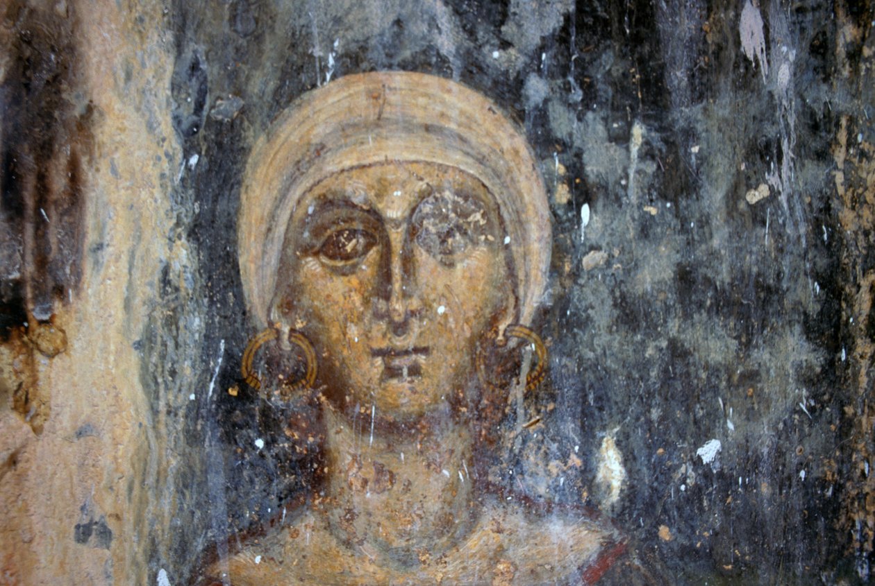 Női alak, freskó Agios Athanasios bizánci templomában, Kefali, Kréta, Görögország (fotó) alkotó: Unbekannt Unbekannt