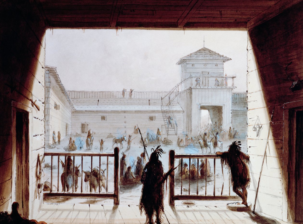 Fort Laramie, Alfred Jacob Miller (1810-1874), akvarell, USA alkotó: Unbekannt Unbekannt