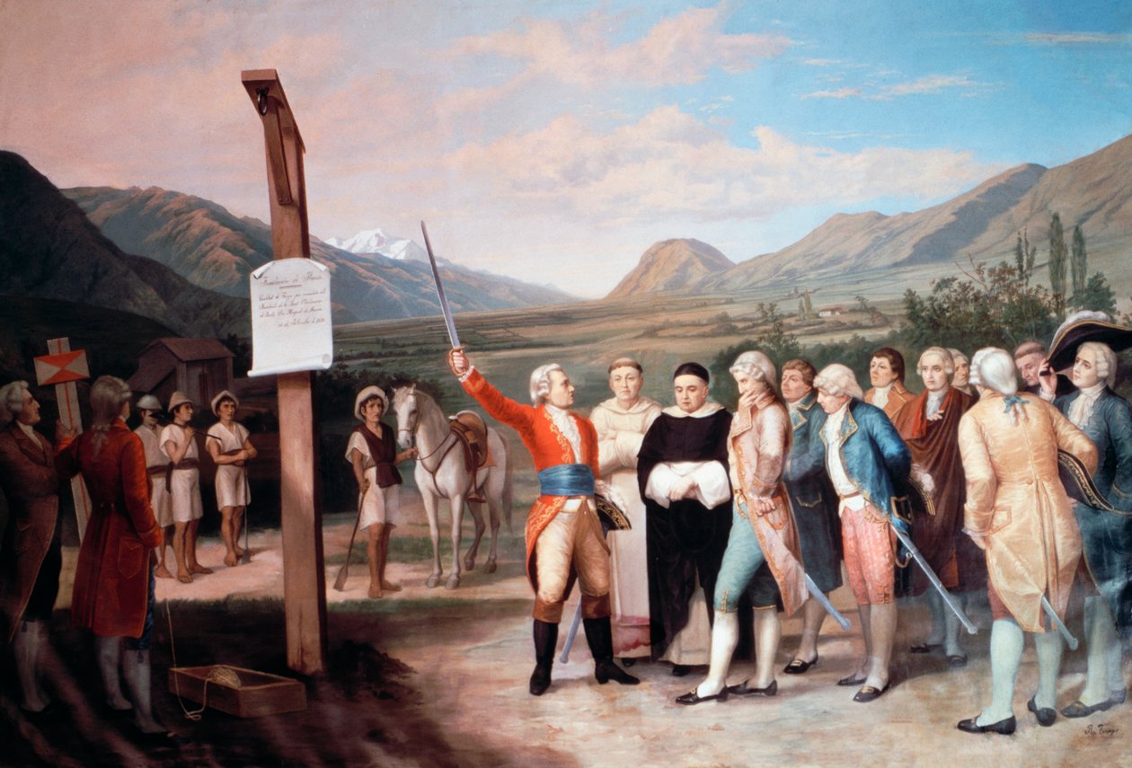 Cristobal de Troya alapította Ibarrada városát 1606-ban, Ecuadorban alkotó: Unbekannt Unbekannt