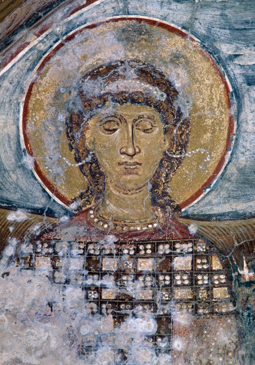 Freskó szenttel a bizánci Agios Georgios templomban, Vathi, Kréta, Görögország (fotó) alkotó: Unbekannt Unbekannt