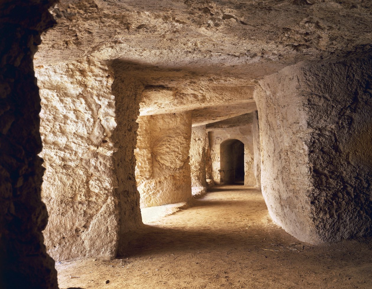 Mészkőbe vésett folyosó az Euryalus-kastélyban, ie 402-397, Dionysius Elder építette védelmi célokra, Siracuse, Olaszország, ókori görög civilizáció, Magna Graecia, Kr.e. 5-4. alkotó: Unbekannt Unbekannt