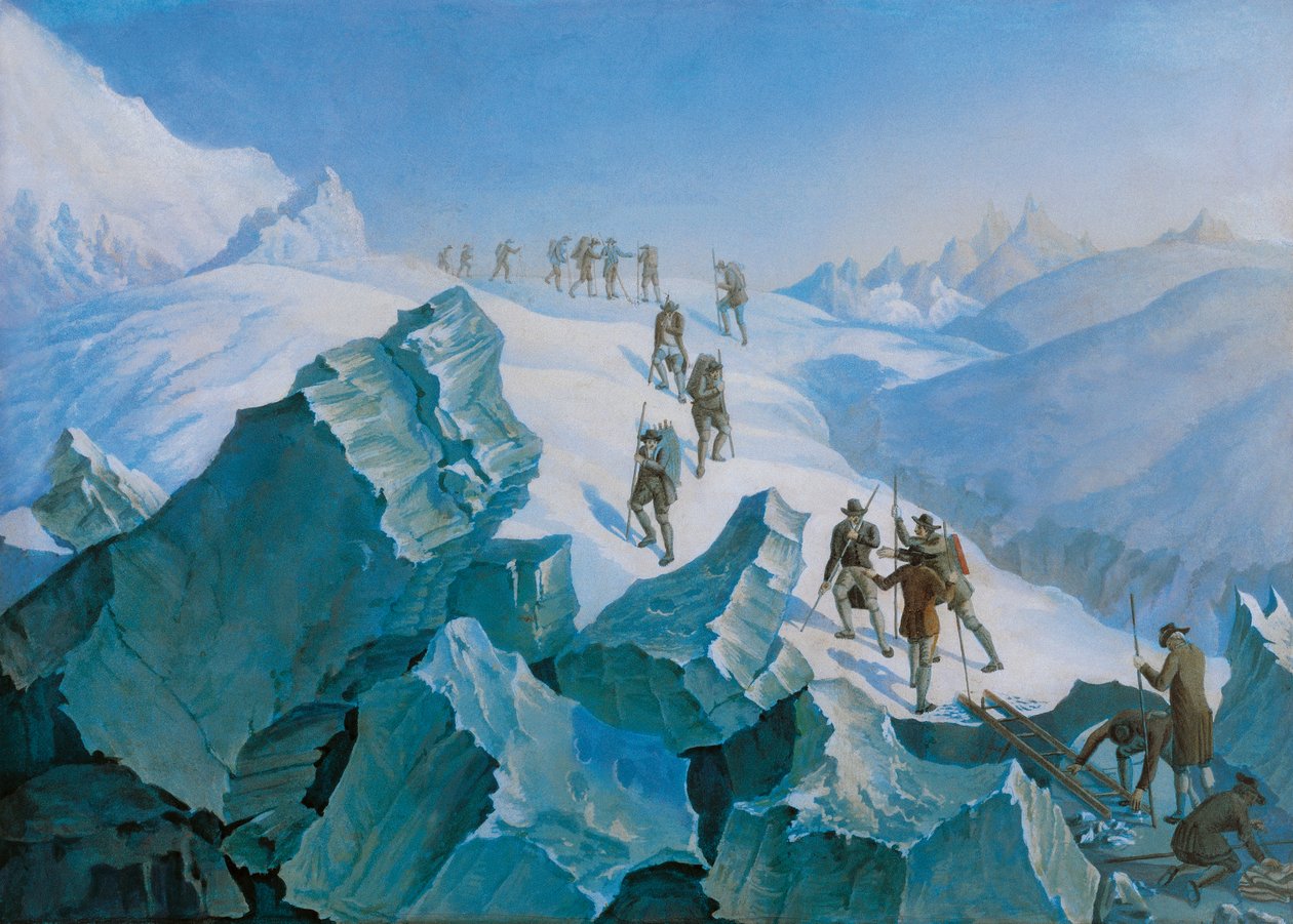 Horace-Benedict de Saussure expedíciója visszatér a Mont Blanc csúcsáról, 1785. augusztus alkotó: Unbekannt Unbekannt