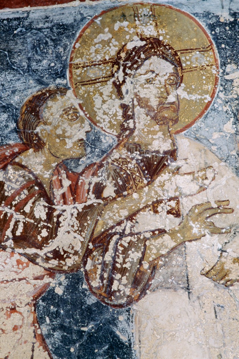 Jézus, freskó a bizánci Agios Georgios templomban, Vathi, Kréta, Görögország (fotó) alkotó: Unbekannt Unbekannt