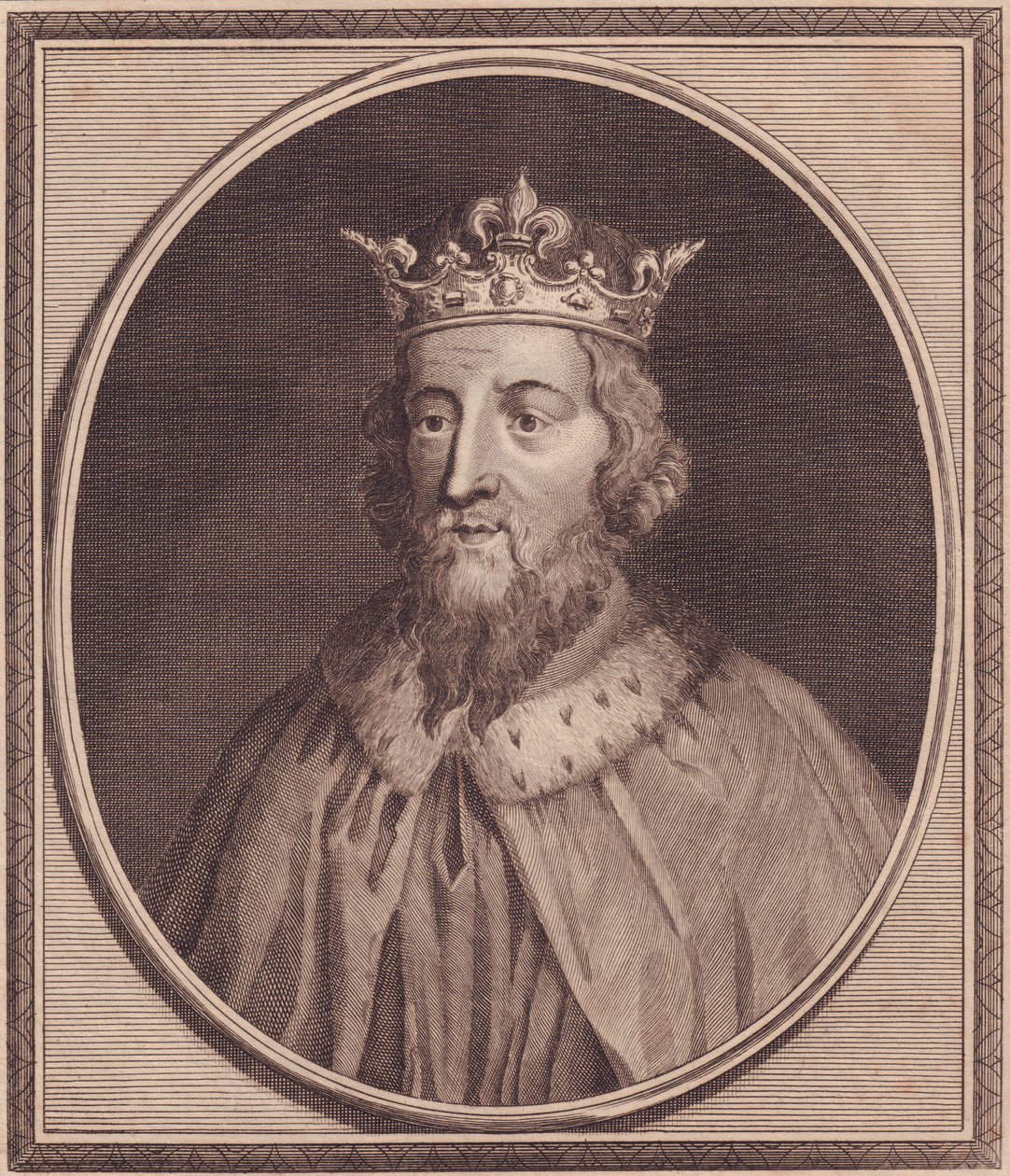 Alfred Great (849-889), Wessex királya, Egyesült Királyság portréja, John Goldar (1729-1795) rézmetszete alkotó: Unbekannt Unbekannt