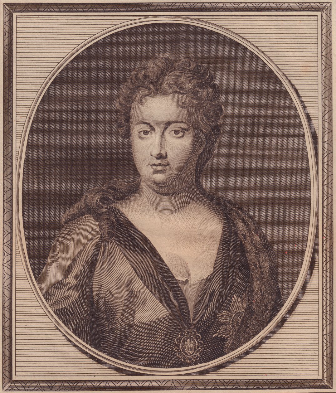 Anne Stuart, Nagy-Britannia királynőjének (1665-1714) portréja, John Goldar (1729-1795) rézmetszete G Kneller festményéből alkotó: Unbekannt Unbekannt