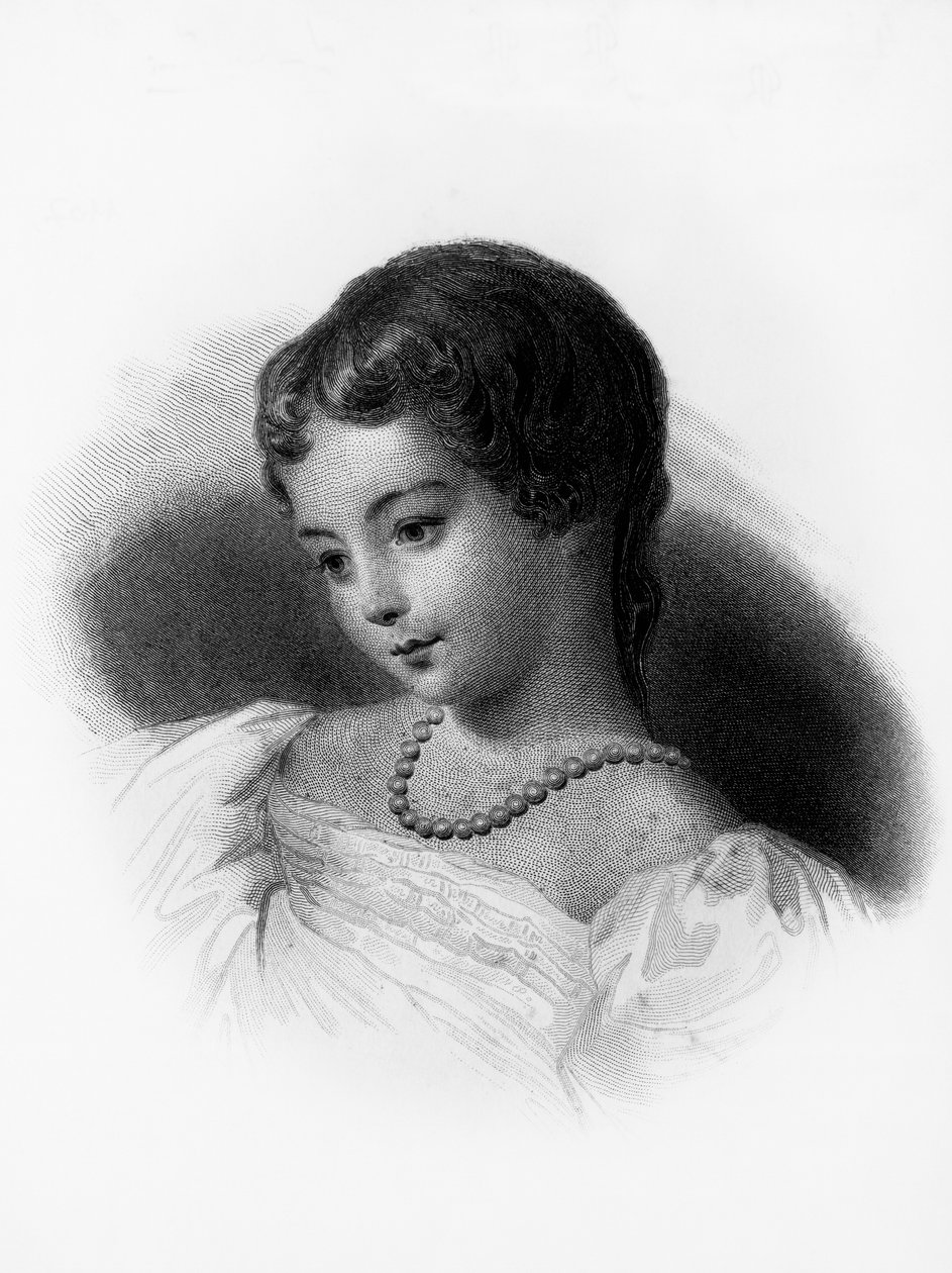 Augusta Ada Byron, Lovelace grófnő (1815-1852) portréja, angol matematikus és író, első számítógép-programozóként tartják számon, metszet. alkotó: Unbekannt Unbekannt