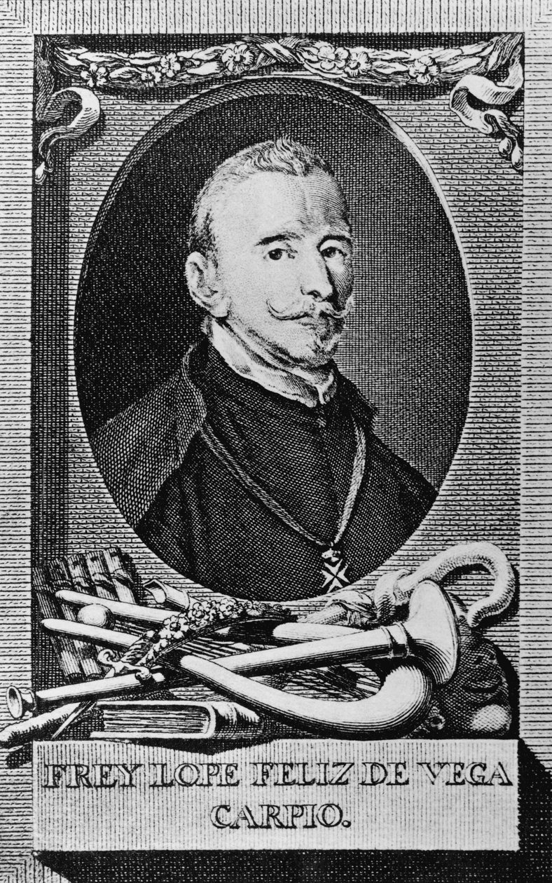 Felix Lope de Vega y Carpio (1562-1635) spanyol regényíró, költő és drámaíró portréja, metszet alkotó: Unbekannt Unbekannt