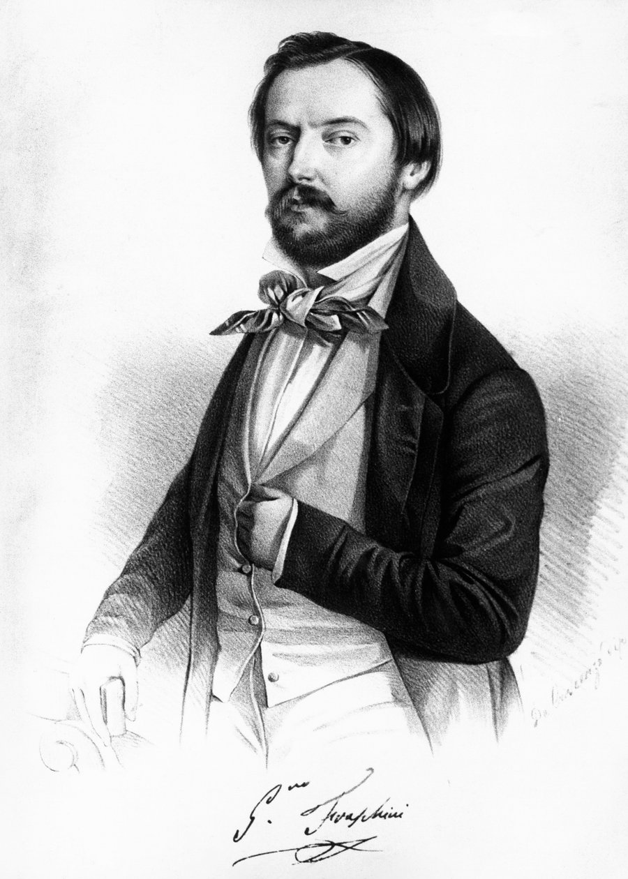 Gaetano Fraschini (1816-1887) olasz tenor portréja, metszet alkotó: Unbekannt Unbekannt