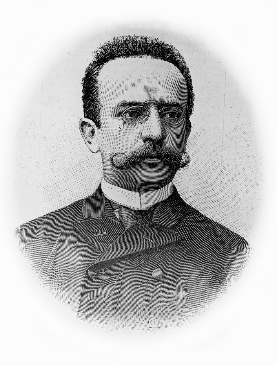 Giacinto Gallina (1852-1897) olasz drámaíró portréja, rajz fénykép után alkotó: Unbekannt Unbekannt