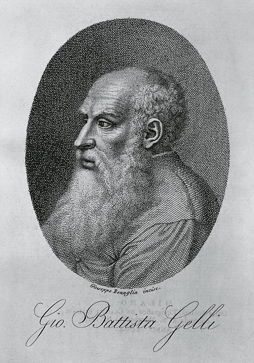 Giovan Battista Gelli (1498-1563) olasz filozófus, író és tudós portréja, Giuseppe Benaglia (kb. 1796-1830) metszete alkotó: Unbekannt Unbekannt