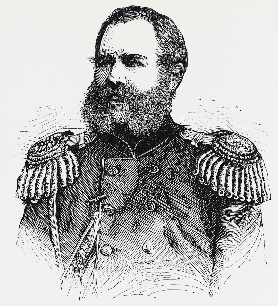 Nyikolaj Obrucsev (1830-1904) orosz tábornok portréja, metszet alkotó: Unbekannt Unbekannt