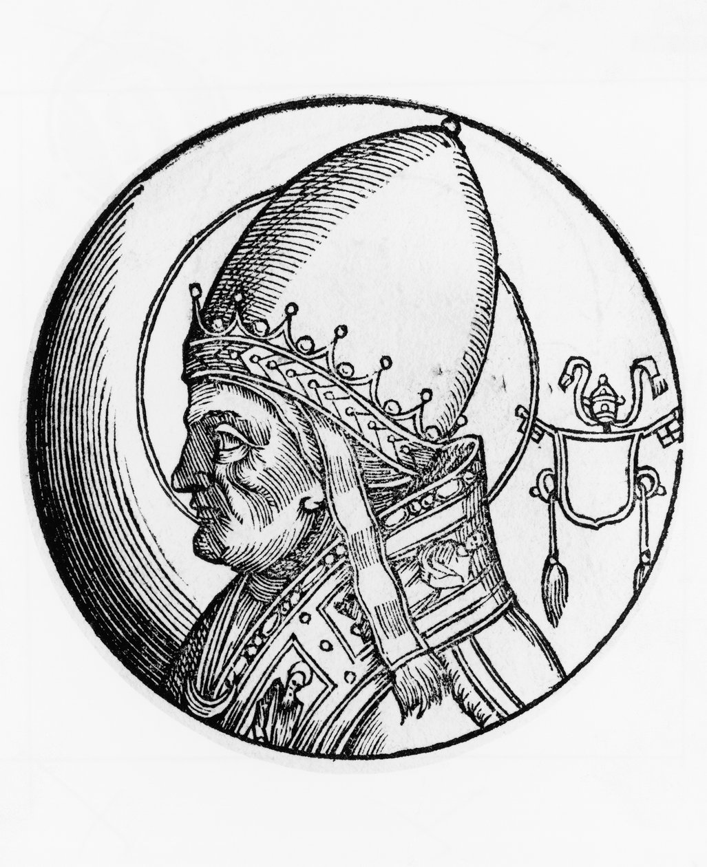 IV. Szent Bonifác (meghalt 615-ben), a katolikus egyház 67. pápája portréja 608-ból, metszet alkotó: Unbekannt Unbekannt
