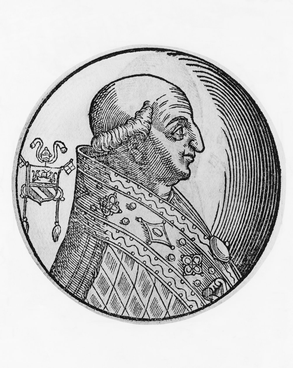 II. Szent Gergely (669-731), a katolikus egyház 89. pápájának portréja 715-ből, metszet alkotó: Unbekannt Unbekannt