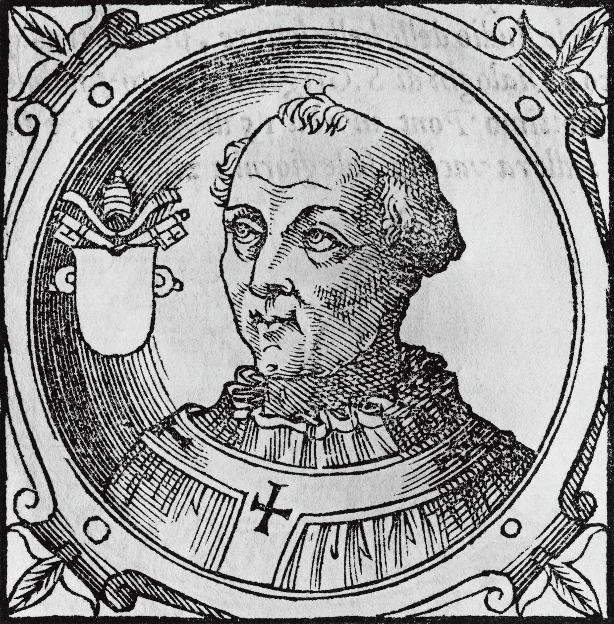II. vagy III. István (kb. 714-757), a katolikus egyház 92. pápájának portréja 752-ből, metszet alkotó: Unbekannt Unbekannt