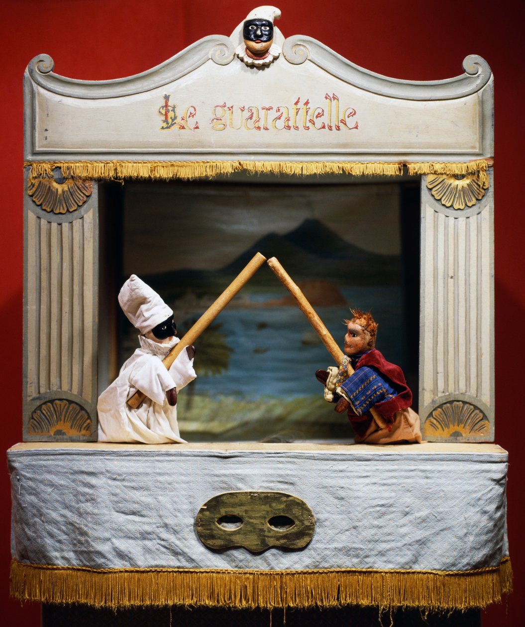 Punch (Pulcinella) és Pasquale Terremoto, bábok a Maria Imperatrice Guarattelle színházból, Nápoly, Olaszország alkotó: Unbekannt Unbekannt