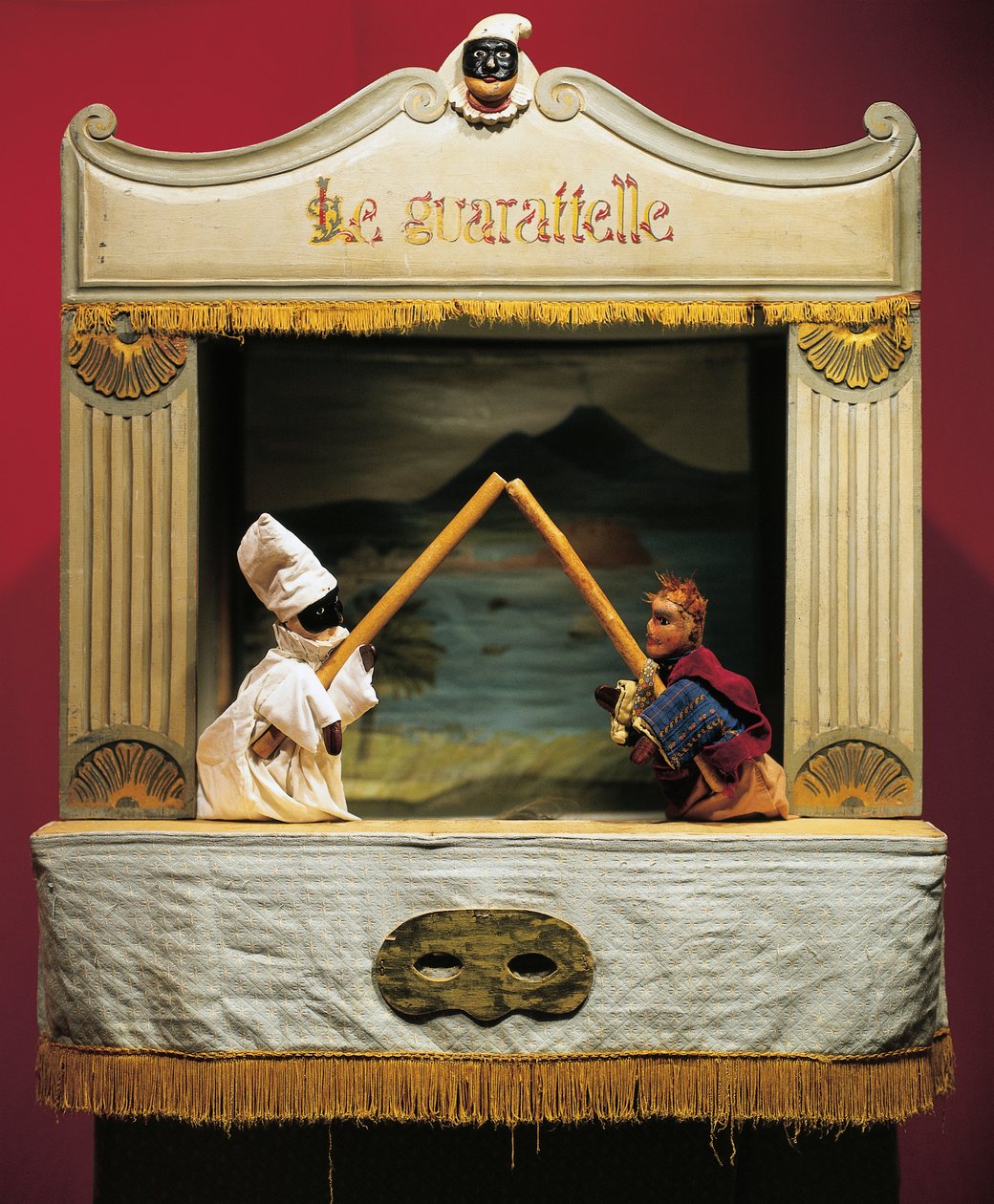 Punch (Pulcinella) és Pasquale Terremoto, bábok a Maria Imperatrice Guarattelle színházból, Nápoly, Olaszország (fotó) alkotó: Unbekannt Unbekannt