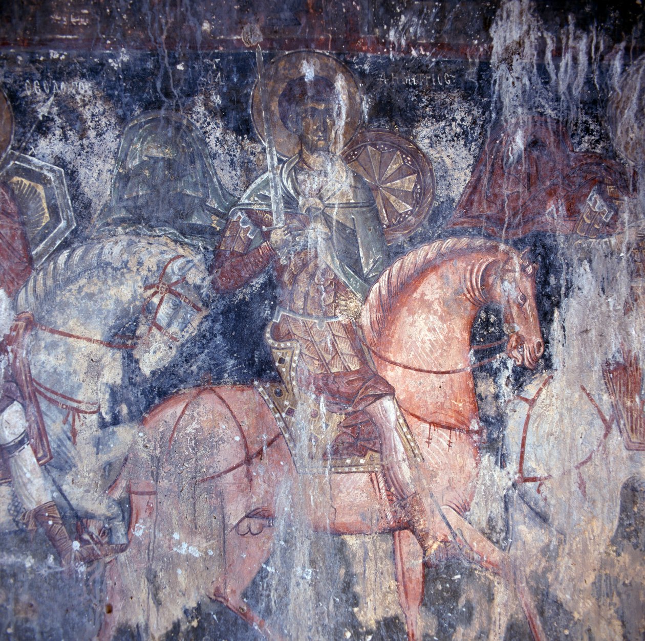 Szent lóháton, freskó a Palaia Roumata templomban, Kréta, Görögország (fotó) alkotó: Unbekannt Unbekannt