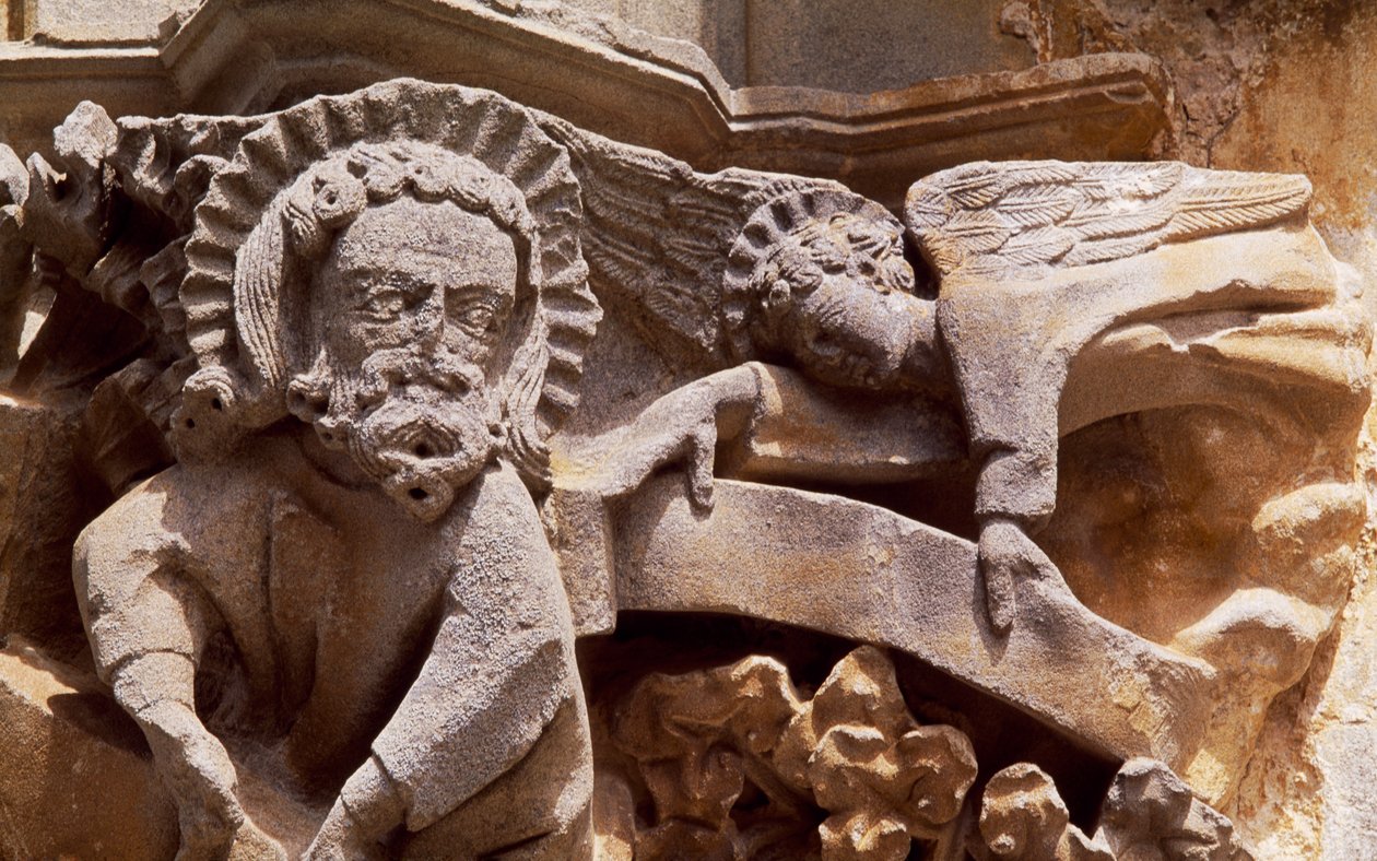Spanyolország, Navarra, Ujue, Santa Maria templom, építészeti részlet alkotó: Unbekannt Unbekannt