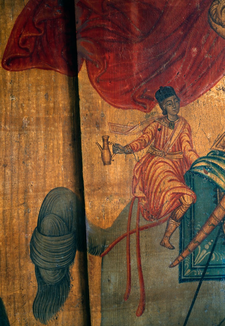 Szent György és Sárkány, fa panel részlete Agia Paraskevi templomban, Anisaraki, Kréta, Görögország (fotó) alkotó: Unbekannt Unbekannt