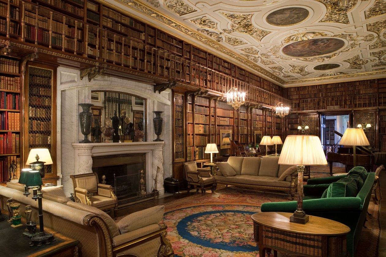 Könyvtár, Chatsworth House, Derbyshire (fotó) alkotó: Unbekannt Unbekannt