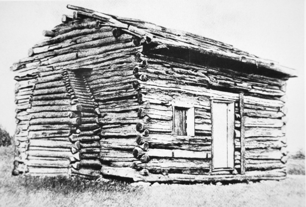 A faház, amelyben Abraham Lincoln született (f/w fotó) alkotó: Unbekannt Unbekannt