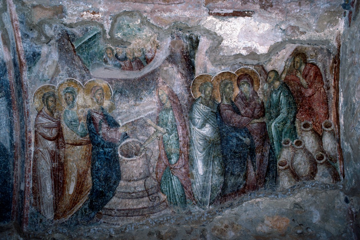 Esküvő Kánában, freskó az Agia Sophia templomban alkotó: Unbekannt Unbekannt