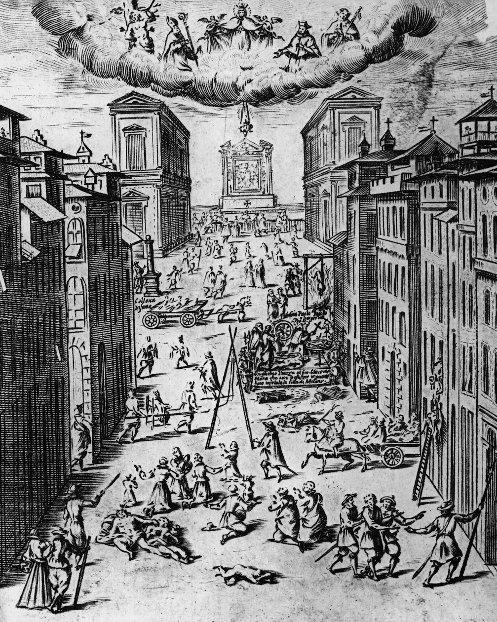 A pestis Milánóban 1630-ban, rézkarc, Olaszország alkotó: Unbekannt Unbekannt