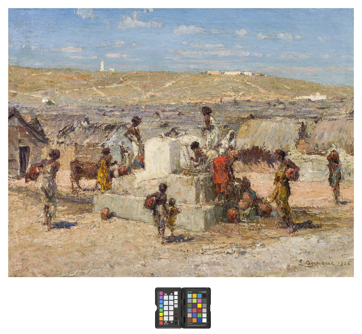 Kút az őslakos Amornin faluban, Mogadishu államban, 1926-ban alkotó: Lidio Ajmone