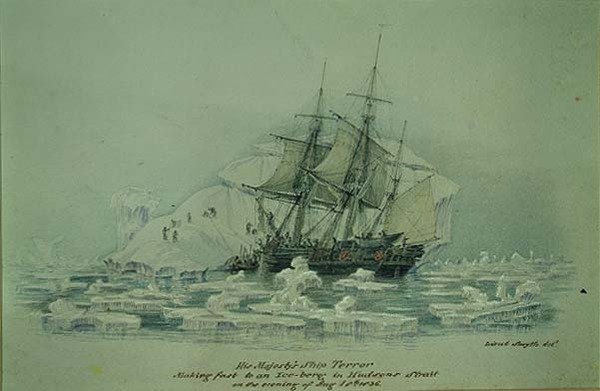 Események egy kereskedelmi úton: A HMS Terror a Hudsons-szorosban, 1836. augusztus 18. (wc, papír) alkotó: Lieutenant Smyth