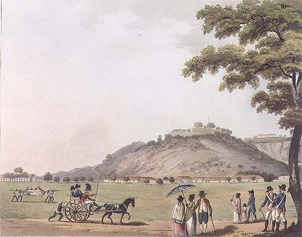 A kilátás a St. Thomas-hegyre, Madras közelében, 20. lemez a "Festői táj a Mysore-királyságban" -ból, H. Merke (fl. 1800-20) kocsmából. Edward Orme (1774 -1820) 1804 (akvatinta) alkotó: Lieutenant James (after) Hunter