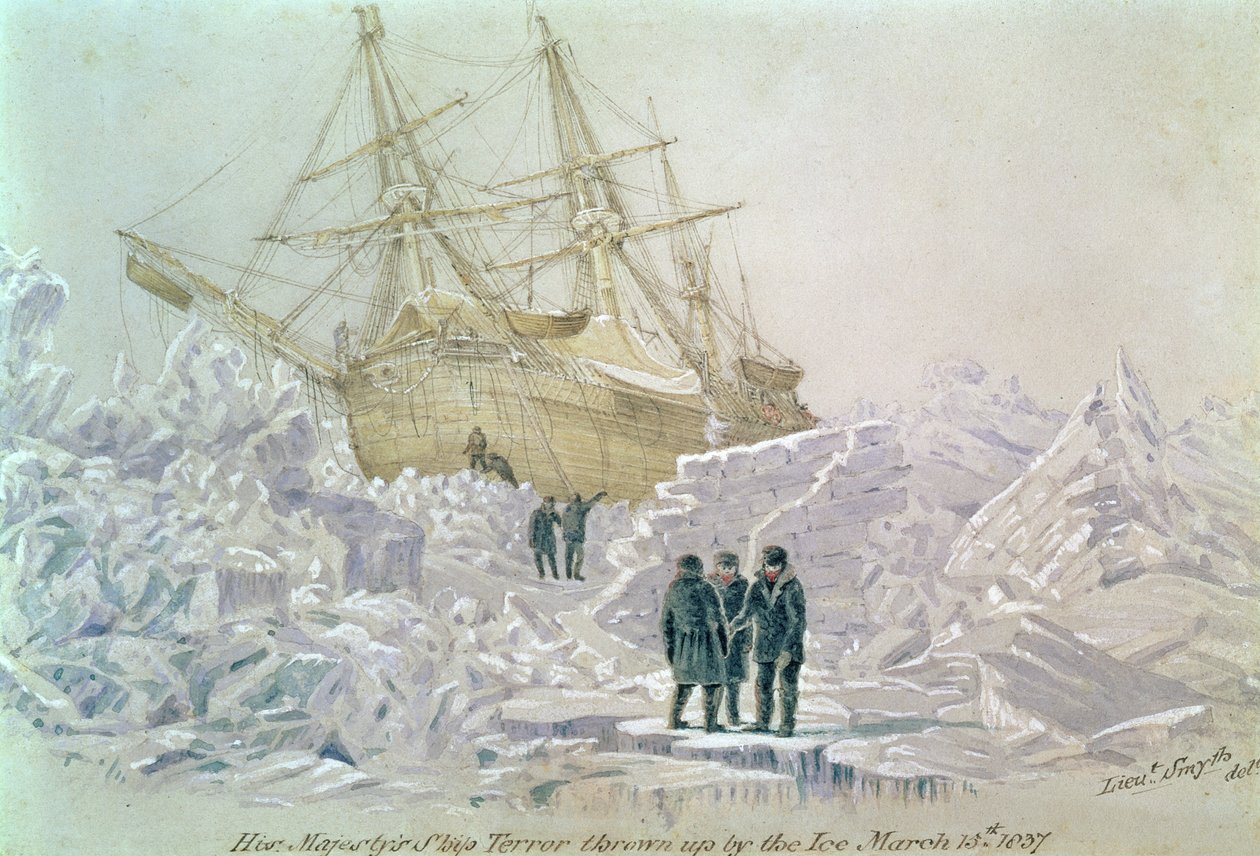 Incidens egy kereskedési úton: HMS terror, amelyet a jég dobott fel, 1837. március 15. alkotó: Lieutenant Smyth